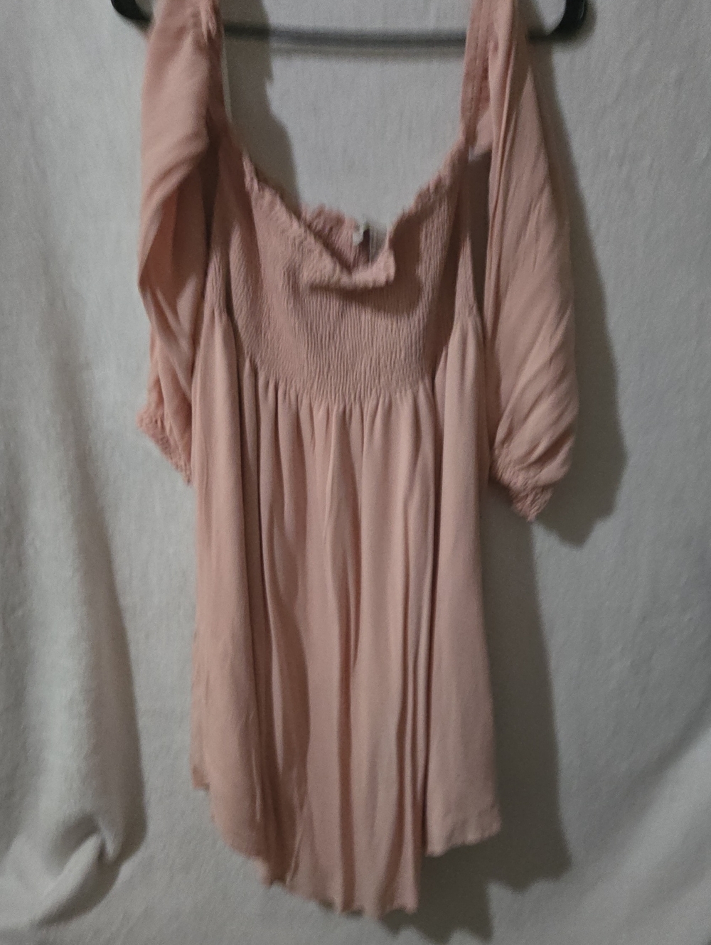 Women’s Peach Smocked Off-Shoulder Dress